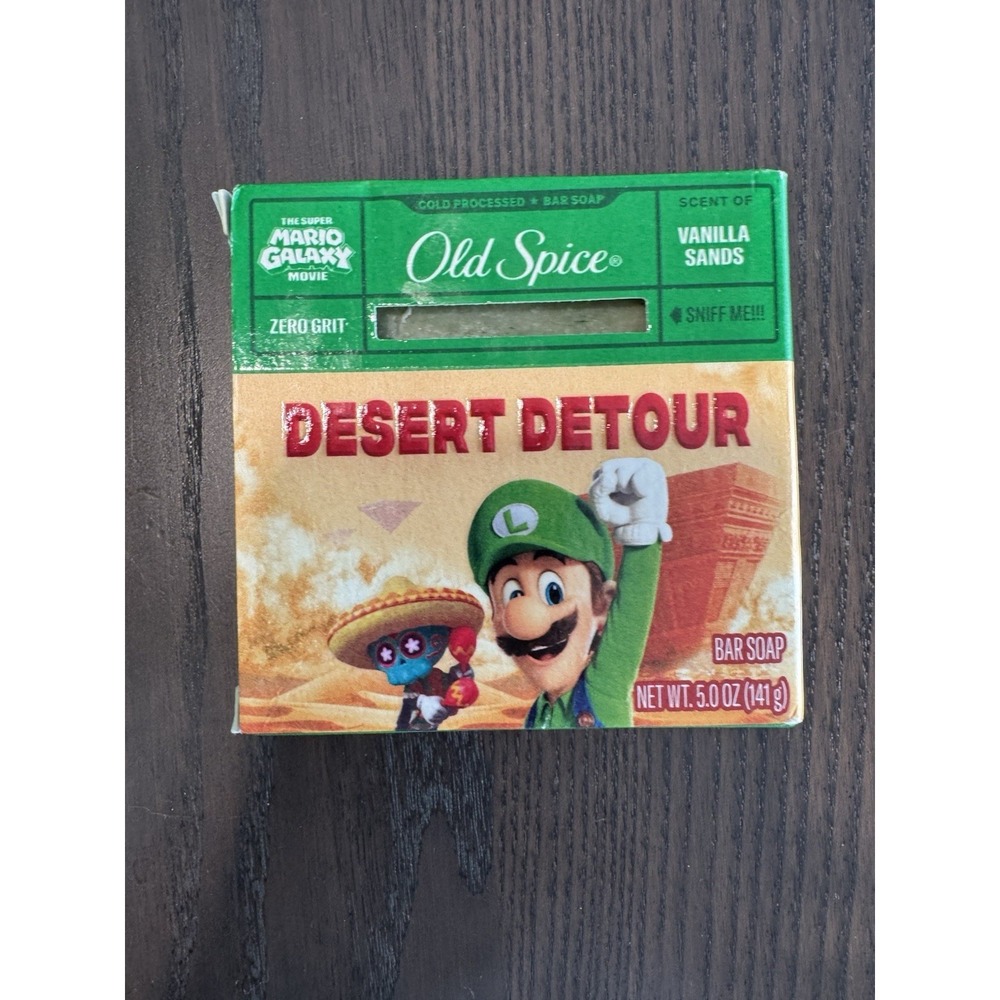 Old Spice Super Mario Galaxy Luigi Desert Detour Vanilla Sands Bar Soap NIB Rare
